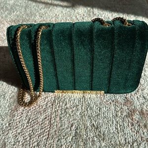 Green velvet purse
